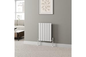 DuraTherm® 600 x 456mm White Horizontal Designer Radiator Single Column Flat Panel Modern Modern Central Heating Panels Bathroom Radiators