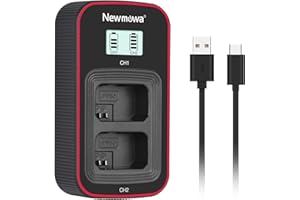 Newmowa Cargador USB Dual con Pantalla LCD Inteligente para Sony NP-FW50, Sony Alpha a3000, Alpha a5000, Alpha a5100, a6000, a6100, a6300, a6400, a6500, Alpha 7, a7,Alpha 7R, a7R, ZV-E10