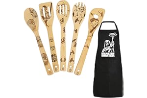 star DaceStar - Delantal para barbacoa y cuchara de cocina de madera, regalo de Star Wars, divertido Merch de cocina, decoración