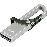 Hama 32GB USB-Stick USB2.0 Datenstick mit Karabiner (15 MB/s, Memory Stick besonders geeignet für Befestigung am Schlüsselbun