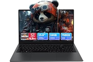 ‎AUUSDA Auusda Gaming Laptop, 16GB DDR4 RAM 768GB SSD, Octa-Core 5825U CPU(4.5 GHz) 15.6 Zoll Full HD Notebook, Fingerprint Reader, Privacy Shutter, Mini HDMI, USB-C, Webcam, Student/Business Laptop