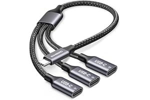 KiWiBiRD rozdzielacz USB C, 1x męski USB C do 3x żeńskie porty Type C, adapter USBC Splitter do ładowania i przesyłania danych, kompatybilny z laptopem MacBook PS5 telefonem pamięcią przenośną myszką