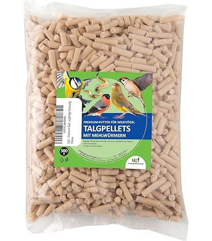 Pellet Di Sugna Con Vermi Farina Per Uccelli - 500g, Con Sorbo E Uvetta, UGF Premium - Foto 2