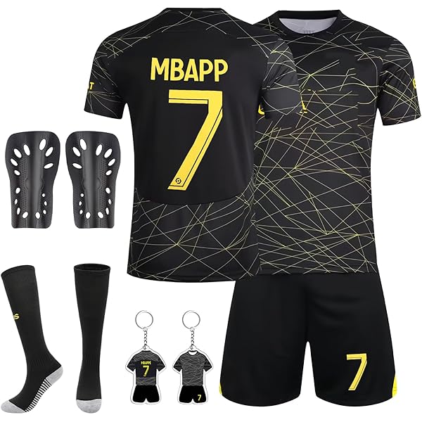 Yumcute Kinder Fußball Trikot Set 23/24 - Komplettset Mit Socken & Schlüsselanhänger