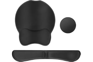 ANOMM Podkładka pod mysz i podpórkę pod nadgarstek, ergonomiczna mysz z pamięcią kształtu, do podparcia nadgarstka i ramienia do gier domowych i biurowych