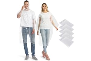 Opret Disposable Rain Ponchos, 5/10 pcs Emergency Raincoats Waterproof Ponchos Lightweight for Men and Women with Hood and Sleeves