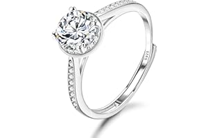 JeweBella Anillos Mujer Plata de Ley 925 Anillos Circonita Ajustable Anillos Promesa de Boda Anillos Compromiso para Alianza Boda Aniversario Joyería