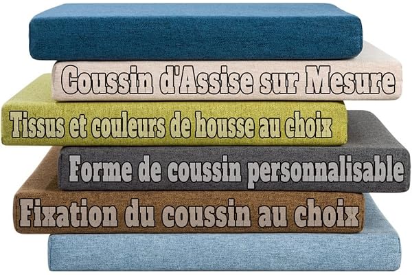 LUXUCURE Coussin de Banc sur Mesure,Coussin de Banc de Taille Personnalisée pour Canapés Extérieur et Bancs de Jardin,Coussin de Remplacement en Mousse avec Revêtement en Tissu Amovible Antidérapant