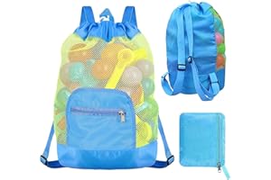 FMKLDENA Mochila juguetes playa,Bolsa Juguetes Playa,Mochila Playa Niños, Niños Mochila Malla Playa Para vacaciones familiares, viajes a la playa