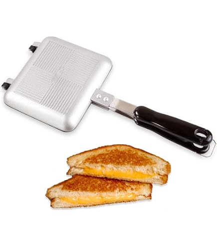 Poêle à Sandwich Double Face Tiiyee - Antiadhésive, 34,5x15cm - Pour Gaz Et électrique - Petit Déjeuner