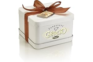 FLAMIGNI, Panettone Artisanal italien Cappuccino avec Pépites de Chocolat avec Café Glacé au Chocolat Blanc et Grains de Sucre de Cacao, Coffret Spécial Noël en Boîte, 1 kg