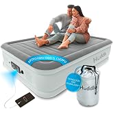 Huddle&reg; Luxury Double Inflatable Mattress, Premium Technology with Patented SlumberGuard&trade; Pump | Inflatable Bed with Built-in