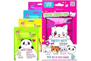 7DAYS Set De Regalo Para El Cuidado Facial Con Juegos De Mascarillas - Juego De Mascarillas En Hoja Hidratantes, Nutritivas, Iluminadoras - Set De Regalo De Mascarillas Faciales Para La Belleza
