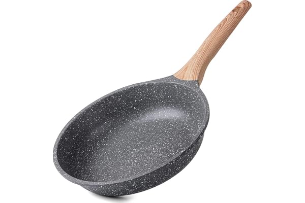 ZUOFENG Poêle à Frire Antiadhésive 20CM, Casseroles en Pierre, Revêtement de Granit, Poêle à Omelette Casseroles. (Gris, 20CM)