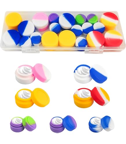 Récipients Silicone 5ml VOSSOT - Lot De 10 Avec Étiquettes - Alimentaire Sans BPA