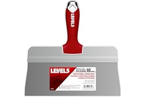 10" Big Back Taping Knife | LEVEL5 | Stainless Steel w/Soft Grip Handle | 5-192