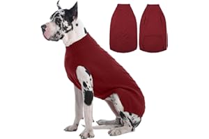 IECOii 5XL Dog Jumper, Extra Large Christmas Sweater, Cold Weather Coat for Large Dogs, Warm Fall Knitwear for Doberman, Great Dane, Red