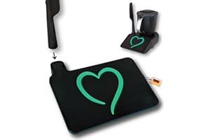 thrid Vorwerk Film de protection d'écran pour Thermomix TM7 - Couvercle d'écran avec porte-spatule - Accessoire Gadget pour Thermo mix TM7 Bimby - Plaque de protection anti-rayures - Noir avec cœur