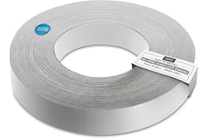 WoodPress® 30mm Pearlised Grey Melamine Pre-Glued Veneer Edging Tape – 50m Trade Roll – Iron-On Wood Application
