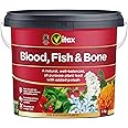Vitax Blood Fish & Bone, Organic-Based, General Purpose Fertiliser, Suitable For Fruit, Vegetables & Flowers, Slow Release, Promotes Root Growth- 5Kg