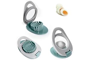 IUFDGHN Egg Slicer-Egg Slicer for Boiled Eggs,Egg Slicer with Stainless Steel,Multifunctional Egg Cutter for Evenly Slicing Boiled Eggs Ham Kiwi Banana and Strawberry(Green)