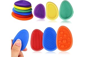 Juvuno 6 Pcs Sensory Stones, Textured Soft Fidget Toys for Kids Adults, Sensory Toys for Autism, Silicone Worry Stone Fidgets for School, Fidget Stress Toys for Anxiety Relief