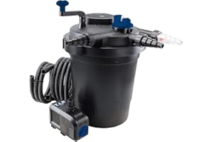 T.I.P. TFP 15000 UV 13 Kit de Filtration sous Pression pour Bassins Polyamide Débit 4500 l/h Volume d'Étang 15000 l Puissance 80 W Rétrolavage avec 3 Éponges Filtrantes et Lampe UV-C Couleur Bleu Noir