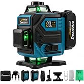 Laser Level Self-Leveling 360 Degrees with 2 x 8000mAh Batteries | Green Beam Self Leveling Laser Tool for Tiles, DIY, Constr