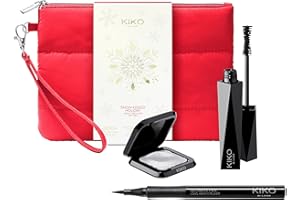 KIKO Milano Snow-Kissed Holiday Jingle Trio Eyes Gift Set, Coffret Cadeau Yeux: Mascara Effet Volumateur, Feutre Eye-Liner Et Ombre À Paupières Métallisée
