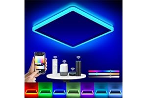 ‎BLNAN BLNAN Smart RGB LED Deckenleuchte Dimmbar 24W, WiFi Deckenlampe mit APP-Steuerung und Fernbedienung, Kompatibel mit Alexa Google Home, Wohnzimmer Schlafzimmer Kinderzimmer Esszimmer 32cm