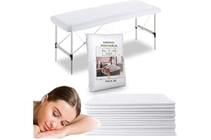XARA Sabanas Camilla Ajustables de TNT Desechables 80x210cm - 20gr - Pack 20 - Sabanas Desechables Camilla Masaje - Funda Camilla Plegable 100% Reciclables - Repele Líquidos
