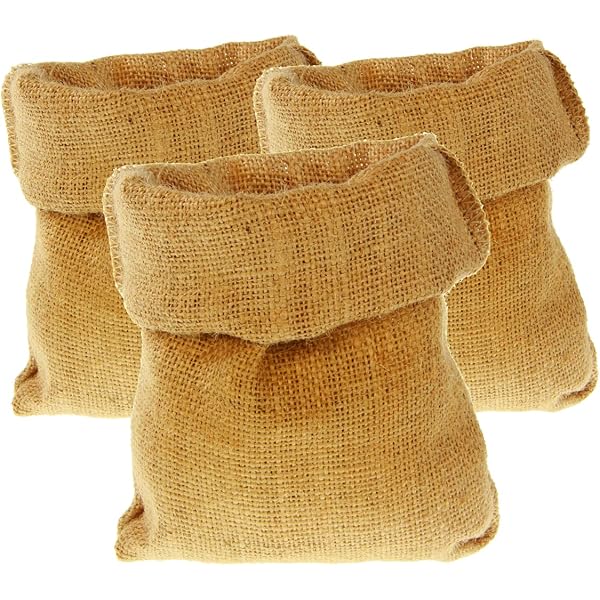 Lot De 3 Sacs En Jute Relaxdays - 55x50 Cm, Pour Stockage Pommes De Terre, Protection Plantes, Déco