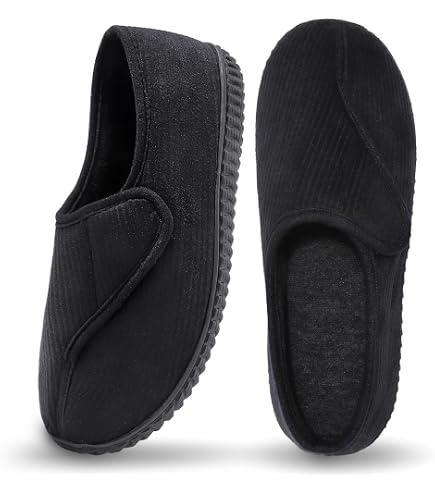 Chaussures Pour œdèmes Diabétiques AZMAHT – Larges, Réglables Velcro – Taille 38/240 Mm – Noir Homme Chaussure Orthopédique Homme