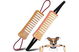 TRAUMARKEU 2 Pezzi Manicotto per Cani,Giocattolo per Cani in Iuta con due Maniglie,Giochi per Cani Rotolo in Iuta da Masticare per l'addestramento e Gioco,Dummy per Cani,Giocattolo da Rimorchiatore per Morso