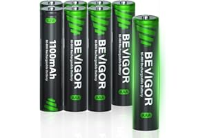 BEVIGOR AAA Rechargeable Batteries 8 Pack - 1100mAh 1500 Cycles NiMH Triple A Batteries, 1.2V NiMH Low Self Discharge Rechargeable AAA Ni-MH Battery