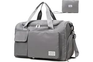 AYUEBO Reisetasche 35L mit Schuhfach und Nassfach Faltbare Weekender-Reisetasche Gym Travel Bag Handgepäck für Damen Herren