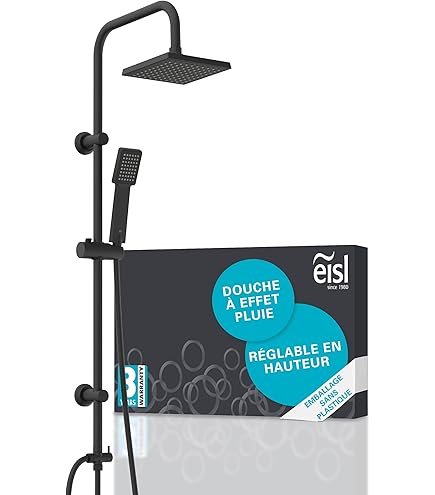 DIFFERENZ Glijstangset handdouche met 3 straalsoorten ø10 cm zwart kopen