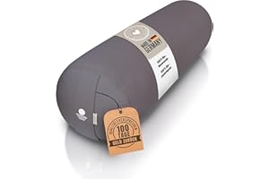 ‎INNER PEACE Inner Peace Yoga Bolster | Yogabolster Ø 23 cm mit Bio-Dinkelfüllung | Yoga-Bolster | Made in Germany | Yogakissen lang | Waschbarer Bezug aus 100% Bio Baumwolle