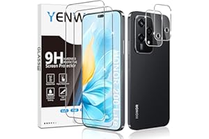 Yenwen Verre Trempé pour Honor 200 Lite 5G Protection Ecran, 2 Pièces Protection écran Film et 2 Pièces Caméra Arrière Protecteur, Anti Rayures, Dureté 9H Glass, Sans Bulles