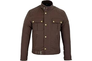 Gallanto Long Men's Waxed Jacket – Wax Cotton Motorcycle Jacket for Men, Versatile All-Year-Round Wear, Adjustable Fit Waterproof Weather Protection Jacket for Bikers