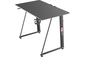 ZStyle Tavolo scrivania da Gaming Desk Postazione Computer Carbonio porta Cuffie Portabicchiere Laptop da Gioco Gestione Cavi Ergonomica Gamer (S)