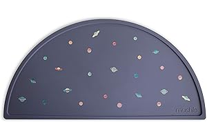 Mushie Set de Table pour Assiette | Silicone et Antidérapante | sans BPA | Accessoires pour Bébé, Jeunes Enfants Garçons et Filles | Matériel Durable & de Haute Qualité | Planets