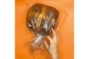 FAH FAMILY AT HOME Sac alimentaire 20 pièces avec fermetures métalliques - 40 x 48 cm, transparent pour Panettone, colomba, biscuits, gâteaux, pain - grands sacs alimentaires