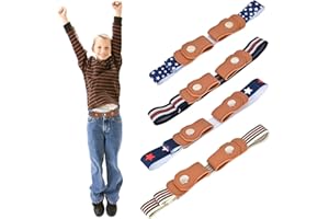 TOLENRE 4 Stücke Kinder Keine Schnalle elastische Gürtel, verstellbare unsichtbare Stretch-Gürtel, Verstellbare Schnallenfreier Kindergürtel für Jungen und Mädchen eans Hosen Kleid Bis zu 90cm (4 Farben)