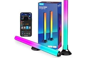 Govee RGBIC TV Light Bars, 38cm WiFi TV Backlight with Double Light Beads, Smart Lighting with Multiple Placement Options Suitable for 45-70inch Television, Work with Alexa and Google Assistant, Black