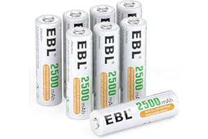 EBL 8 x Pilas AA Recargables 2500mAh Ni-MH ProCyco con 1200 Tech Precargadas