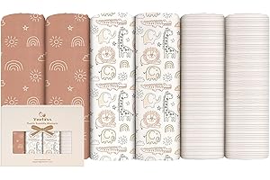 Yoofoss Confezione da 6 panni in mussola per neonati, 70 x 70 cm, in cotone