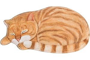 NASSMOSSE Tappeto a forma di gatto, tappeto da bagno di gatto assorbente morbido da 30x16 pollici, tappetino non slip, per bagno lavabile per camera da letto soggiorno