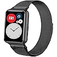 PaceBid Cinturino Compatibile con Huawei Watch Fit, Regolabile Cinturino in in Acciaio Inossidabile, Magnetico Cinturino Sgan