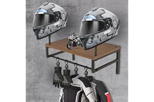 Piashow Helmhalterung Wand, Motorradhelm Halterung Display Organizer, Helmhalter Wandhalterung mit 4 Motorrad-Handschuhhaken